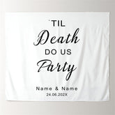 Lofaris Personalized Till Death To Us Party White Wedding Backdrop